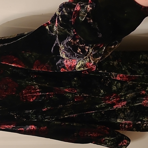 Ann Taylor Petite Size 10 floral velour holiday dress. - Picture 6 of 12